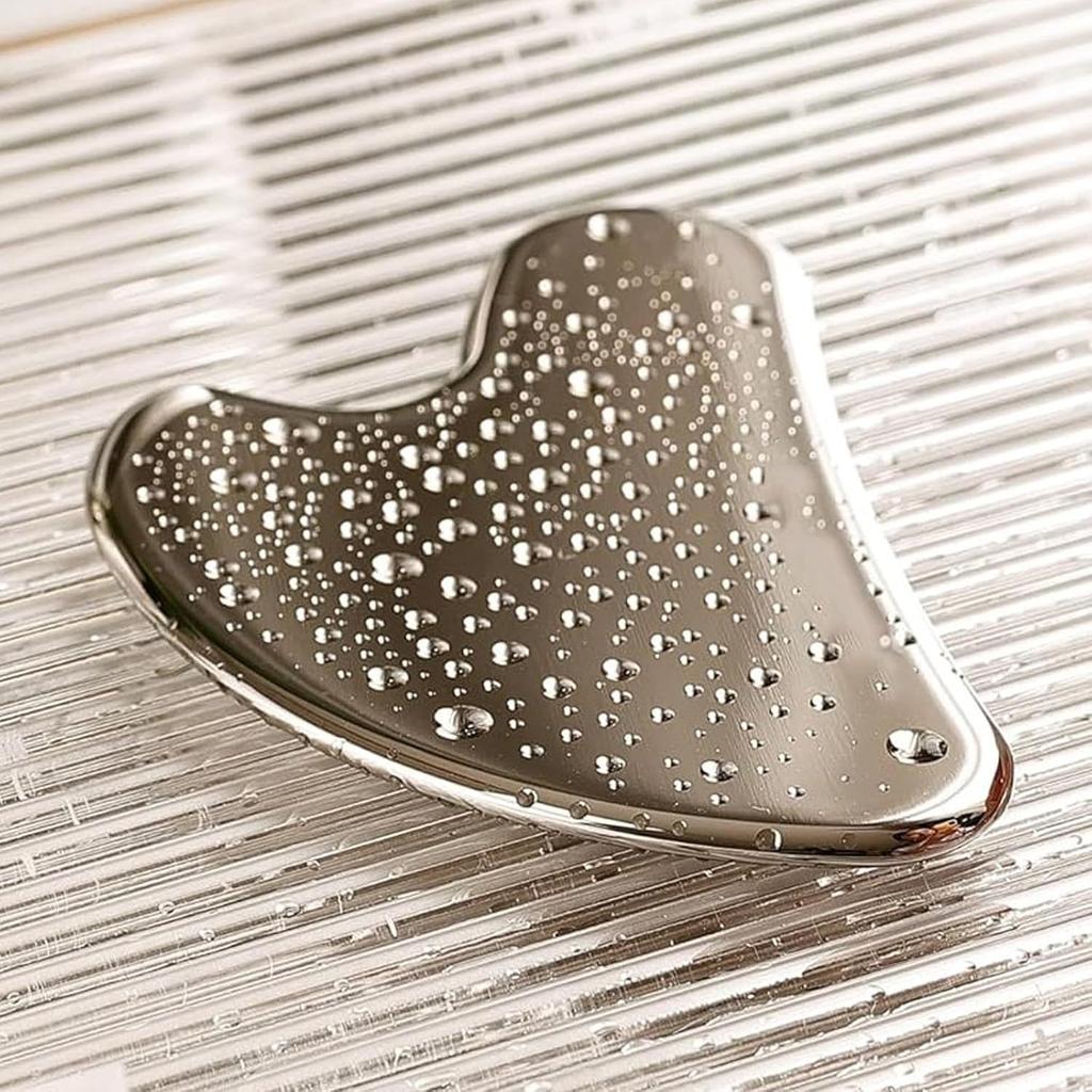 Stainless Steel Gua Sha Facial Tools Guasha for Face Metal Gua Sha Tighten Skin Massage Guasha Beauty Tool for Body Eyes Neck Massager with Travel