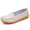 Shoes for Women Spring Large Size Genuine Leather Women's Shoes Round Toe Flat Casual Shoes for Women Non-slip Pregnant Women Bean Shoes for Women