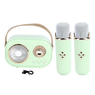 Mini Karaoke Stroj 2 Mikrofóny Prenosný Bluetooth Reproduktorový Set s Bezdrôtovým Mikrofónom