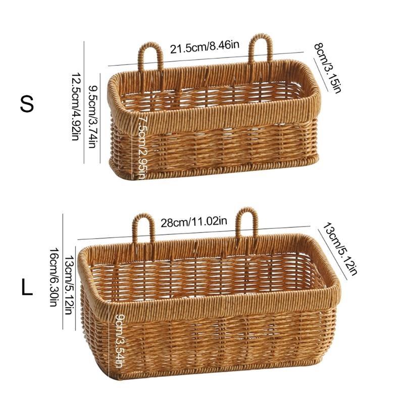 Woven Kitchen Storage Basket Wall Hanging for Vegetables Garlic