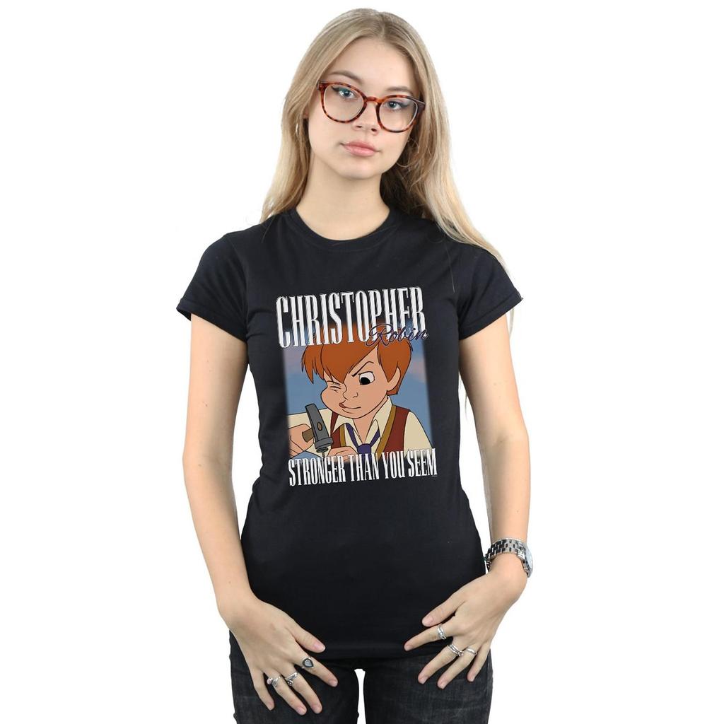 Disney Damska Bawełniana Koszulka Winnie The Pooh Christopher Robin Montaż