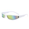 Y2K Futuristic Narrow Frame Sunglasses: Trendy Iridescent Unisex Style 2504