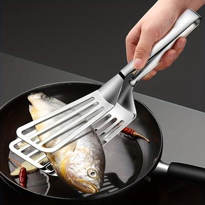 1 Stück, multifunktionale Servierzange aus Edelstahl für Buffet, Fischbraten, Brot, Steak, Salat und Dessert – Küche