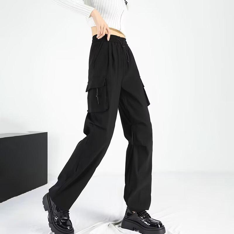 Women's Lightweight Gray High Waist Quick-Dry Sport Pants for Spring and Autumn