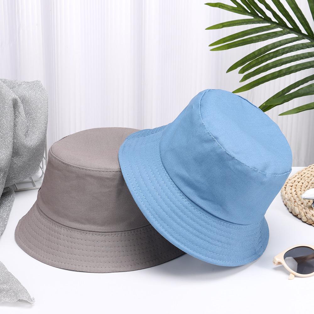 Summer Cotton Outdoor Sunscreen Sun Caps Candy Color Bucket Hat Fisherman Cap