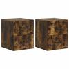 Wall Mounted Nightstand 2 Pcs Smoked Oak Wood Based Material