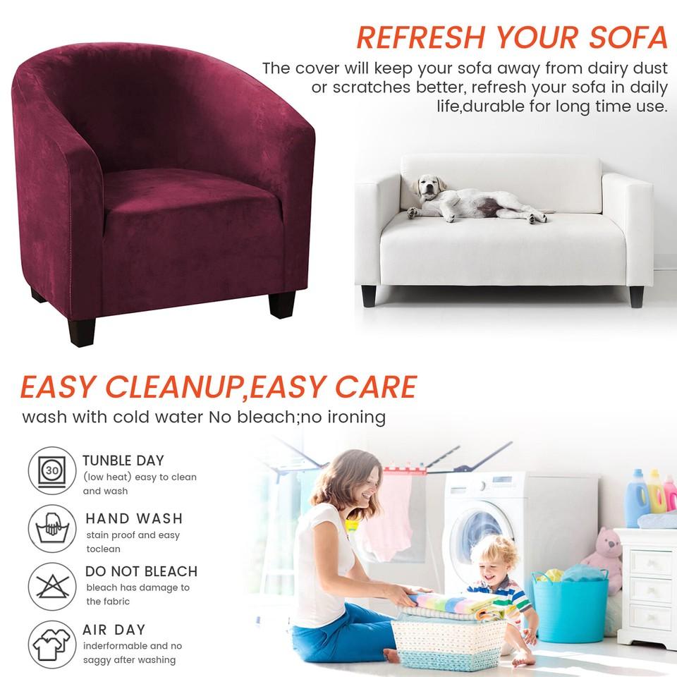 Club Chair Cover Stretch Armchair Slipcover Bar Living Room Tub Protector Cover