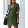 Women'S Short Spring And Summer Styles Sexy Fashionable Casual Vacation Daily Short Sleeved Satin Suspender Dress