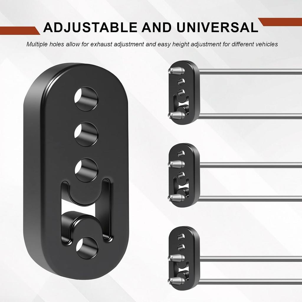 2PCS Exhaust Hangers, 4 Holes Adjustable Muffler Hanger,Universal Rubber Muffler Exhaust System,High-Density Isolation Insulator Bushing Shock