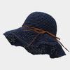 Summer Straw Hat With Wide Brim And Bow Decor For Outdoor Sun Protection