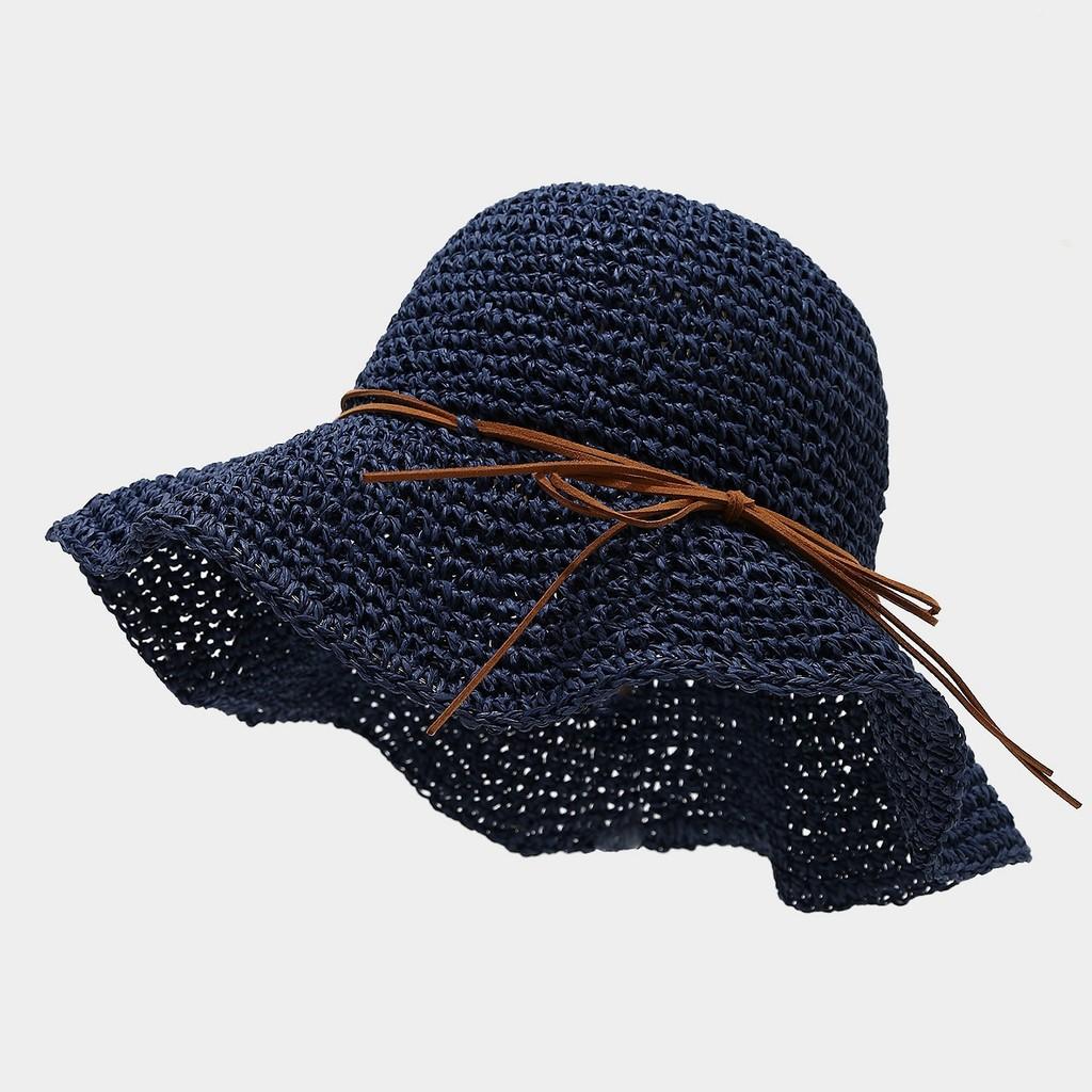 Summer Straw Hat With Wide Brim And Bow Decor For Outdoor Sun Protection