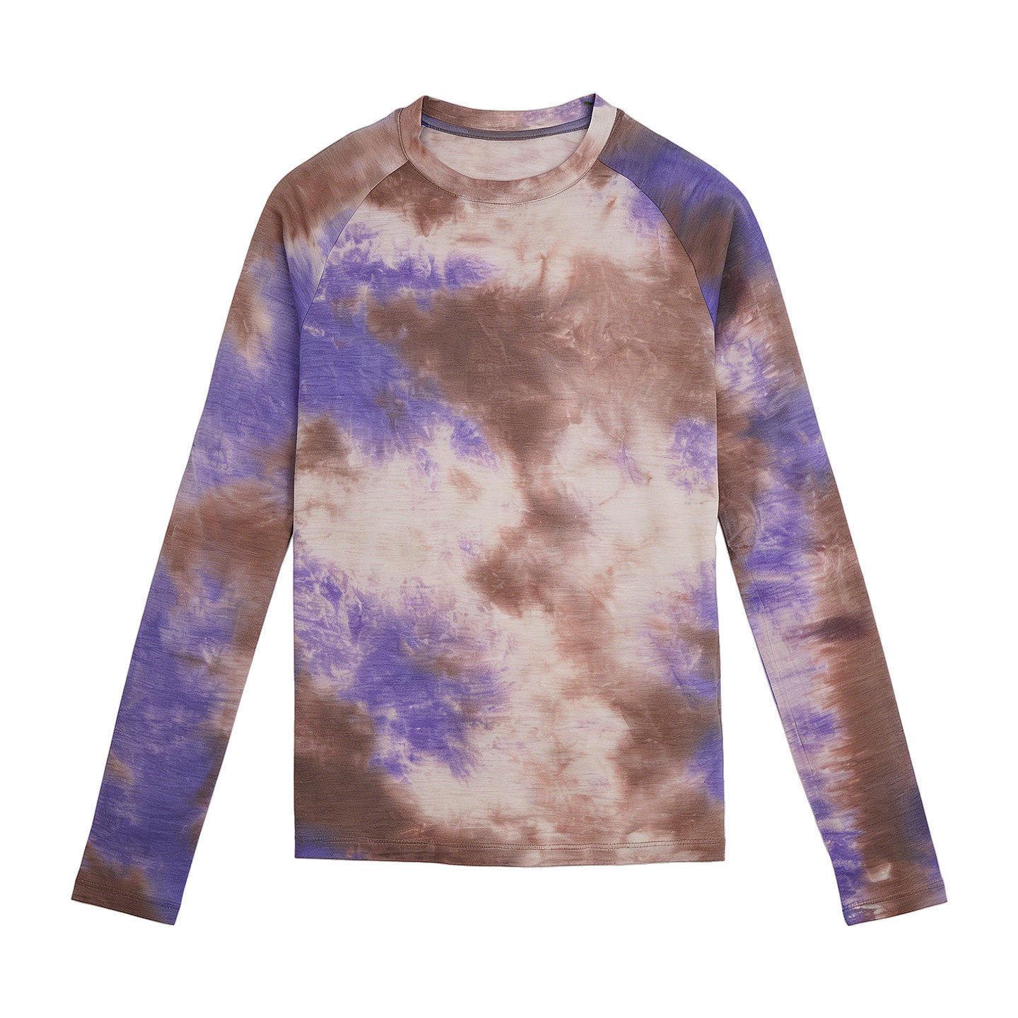 Gray Tie-Dye Merino Wool Quick-Dry Long-Sleeve