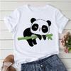 Summer Tshirts Cartoon T Shirt Unisex Kawaii Panda Yoga Print Graphic T Shirts Cute Girl Harajuku Anime Cartoon Female Clothes