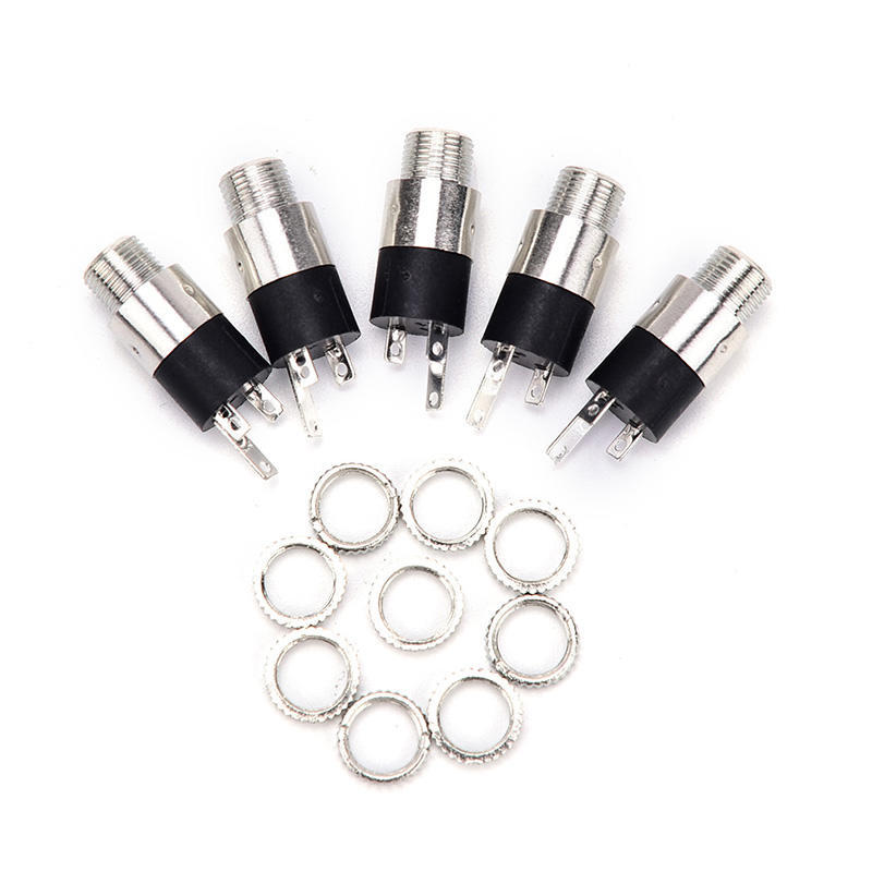 5PCS PJ392 3.5mm Stereo Female Sockect Jack 3.5 Audio Headphone Connector Silver