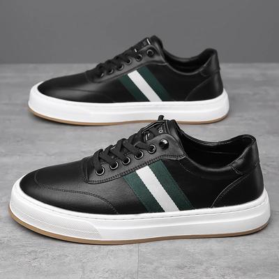 Luxury Brand Men's Casual Shoes Genuine Leather Designer Brand Shoes Fashion Lace-up Sneakers Comfy Classic Running Tennis Shoe