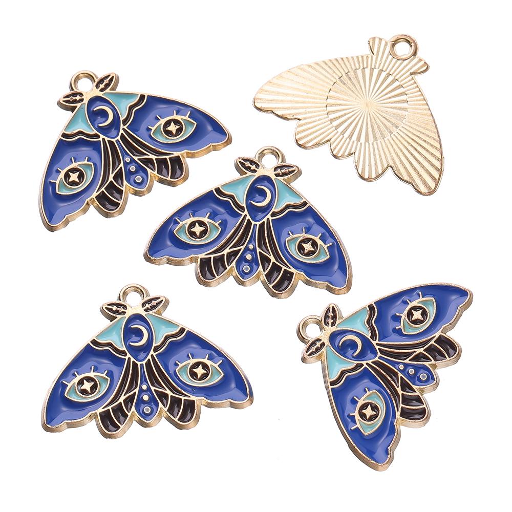 10pcs Enamel Butterfly Alloy Pendants Colorful Dropping Oil Necklace Charms For DIY Jewelry Bracelet Earrings Making Findings