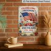 2D Flat Decorative 8×12 Inch Aluminum Plaque Metal Sign | 250 Years Independence Day (1776-2026): Celebrating Freedom with US Flag & Floral Design
