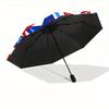 1 Stück Patriotischer Sterne Automatischer Regenschirm - 8-Rippen Faltbares Design, Outdoor-Abenteuer und Familienfeiern yy250829107