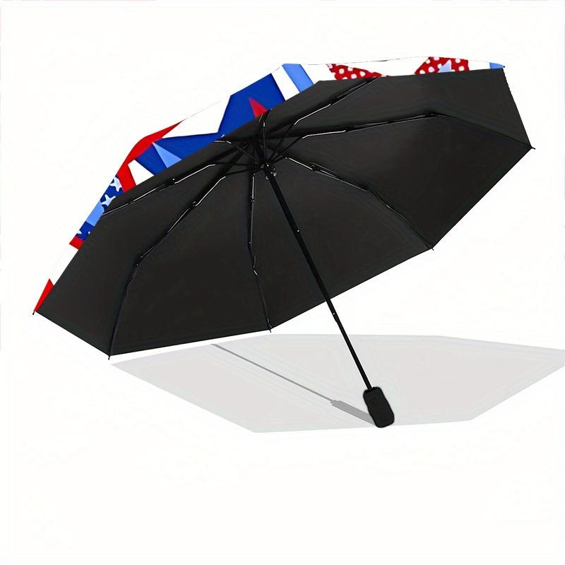 1 Stück Patriotischer Sterne Automatischer Regenschirm - 8-Rippen Faltbares Design, Outdoor-Abenteuer und Familienfeiern yy250829107