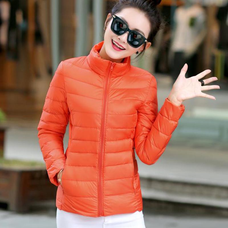 Značka Ženy Podzimní Zimní Oblečení Základní Bunda Jednobarevné Tenký Teplý Tenký Kabát Běžné Dlouhý rukáv Zip Bavlněné Parky
