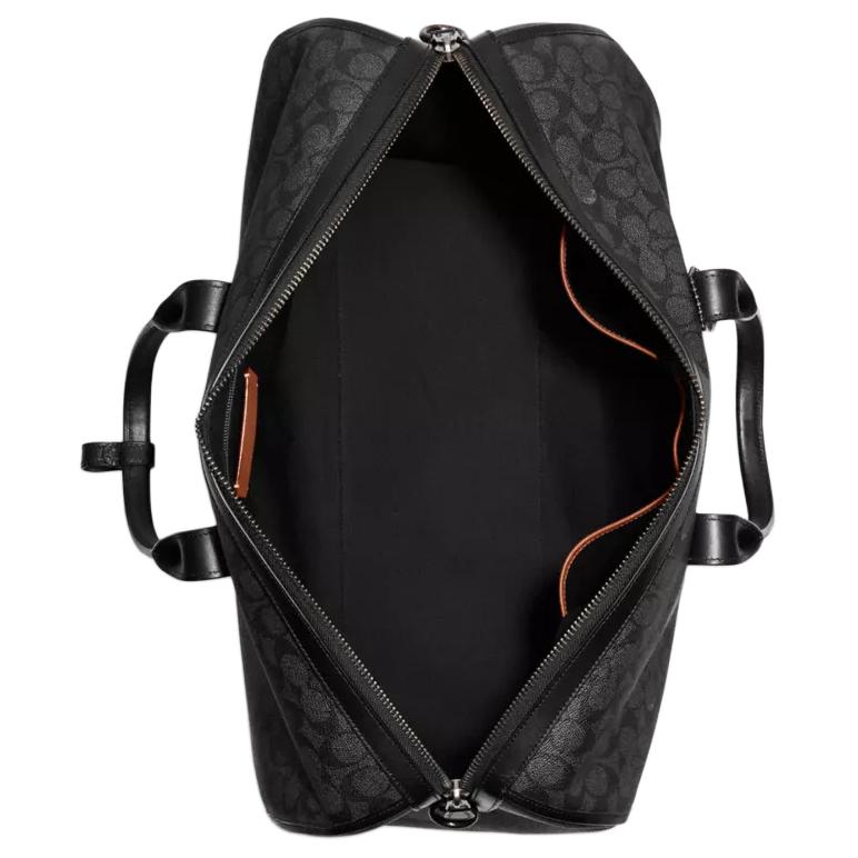 Coach Gotham Duffle 50 Classic Monogram Zipper Adjustable Shoulder Strap Canvas With Leather Crossbody Handbag Large Men Handbag Black C8412-JICHR