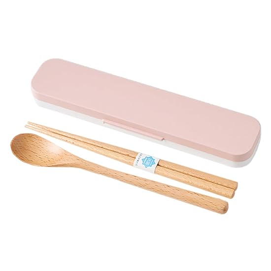 Takenaka mayu Wooden Chopsticks & Spoon Set PK 18cm Pink, mayu Series, Warm Wooden Texture, Antibact B0CQS4134B