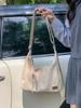 Soft PU Leather Women's Shoulder Bags College Girls Underarm Crossbody Bag Casual Solid Color Female Tote Handbags with Pendant