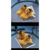 Retro Autumn and Winter New Children's Short Boots Korean Casual Cowhide Boys Small Yellow Shoes Medium Tube Girls Single Boots