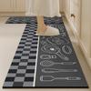Classic Kitchen Mat Foot Mat Non-slip Kitchen Rug Crystal Velvet Long Carpet Soft Washable Bathroom Rug Kitchen Accessorie Tapis
