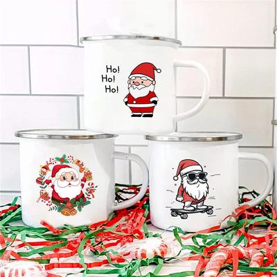 Christmas Santa Claus Printed Hot Chocolate Mug Juice Mugs Christmas Party Drink Tea Wine Beer Cups Xmas Holiday Gift
