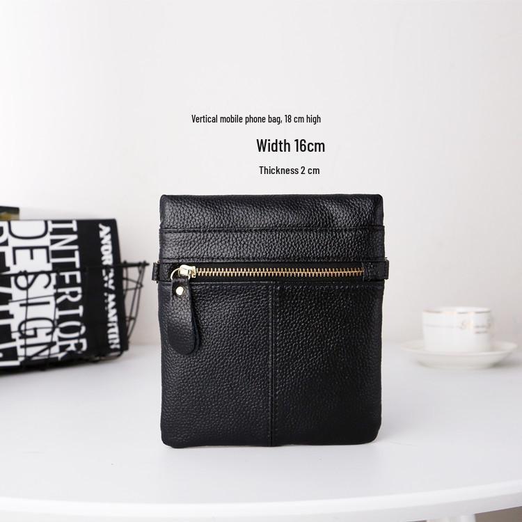 Women's Versatile Genuine Leather Crossbody Coin Purse & Shoulder Bag with Four-Layer Zipper Pockets for 5.5-inch Phones