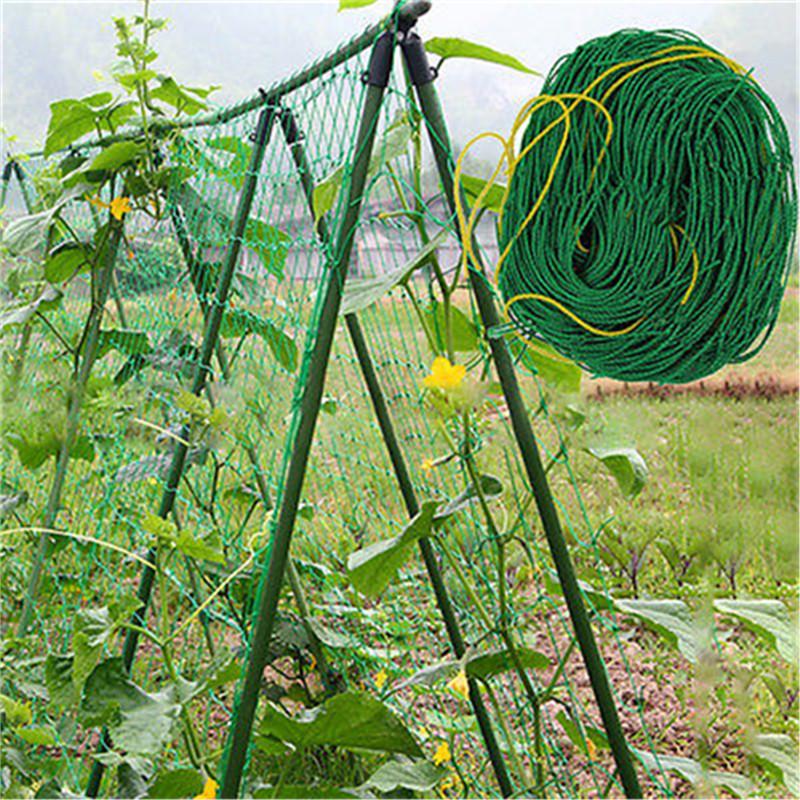 Green Climbing Plant Trellis Net for Cucumber, Melon, Chrysanthemum Support and Wind Protection.