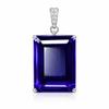 Silver Pendant 170.15 Ct Lab-Created Emerald Blue Tanzanite Gemstone Gemstone Jewelry Gift