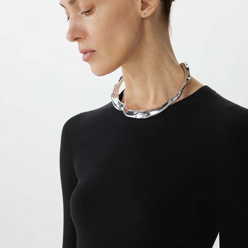 JNBY 2025 Spring Long Sleeve Round Neck Dress