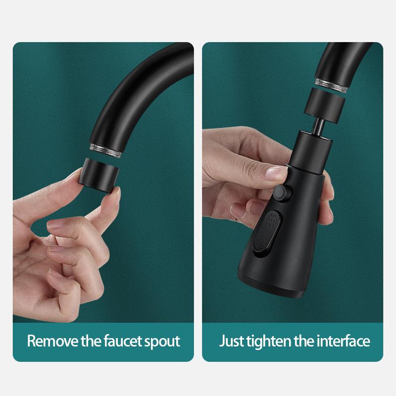 Flexibler Küchenarmatur Spülbeckenmischer Hahn Brausekopf Gefilterter Wasserhahn Austauschbarer Wasserhahn Auslauf 3 Modi 360° Drehbarer Wasserhahn