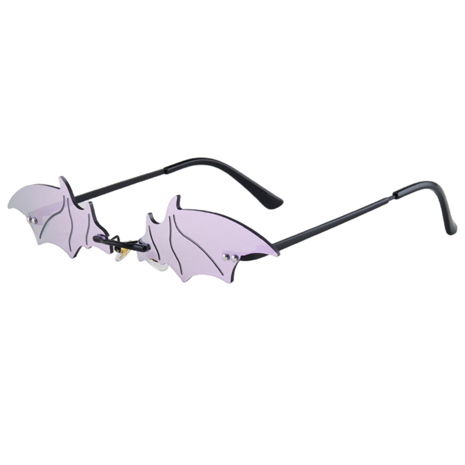 

Солнцезащитные очки Летучие мыши Безободковые Готические очки Для женщин Для мужчин Очки для Хэллоуина Модные очки Защита от УФ-лучей Зеркально-серебристые линзы One Size чёрный
