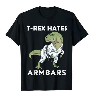 Lustige Jiu Jitsu Herren T-Shirts T Rex Trex Herren Kinder Jungen BJJ MMA Jujitsu Übung Kurzarm Tops Kreatives Dinosaurier Grafik T-Shirt