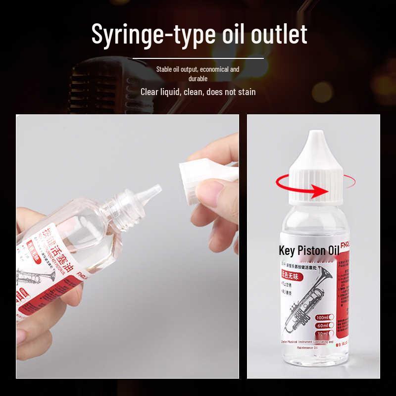 Valve and Key Oils for Brass Instruments – Small, Large, and Rotary Variants Available at varying sizes for maintenance and lubrication.