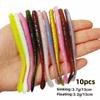 10pcs Fishing Lures 13cm TPE Floating Slug Soft Lure PVC Sinking Earthworm Artificial Wobbler Worm Silicone Bait Sea Tackle