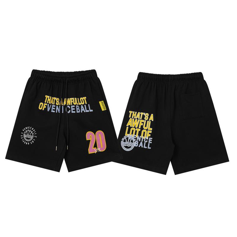 Herren Freizeitshorts mit auffälligem Buchstabenaufdruck Lockerer Schnitt Atmungsaktive Baumwolle Kurze Hosen Jugend