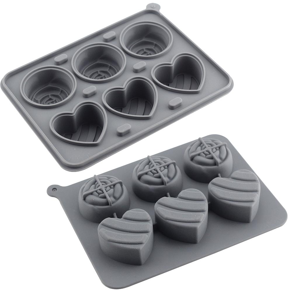 Silicone Mold Ice Cube Tray With Covers Ice Cube Molds Rose heart,Diamond Ice Cube Maker Mold For Cocktails Drinks Whiskey
