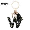 Lightweight Keychain Pendant, Sequins Star Letter A-Z Charm with Tassel, Gift Alphabet Initial Metal Keyring for Handbag Backpack Bag