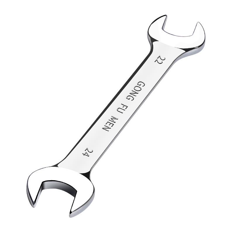 Dual Open-End Wrench Set 12-14-17: Double-Ended Large & Small Spanner Tool.