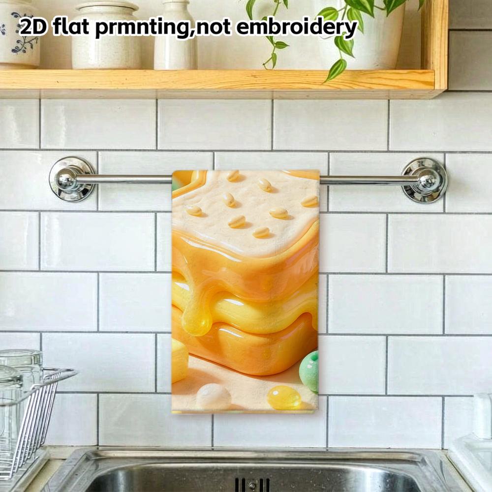 Toast Dessert Cute Print Towel, Quick Dry Absorbent Hand Towel for Bathroom