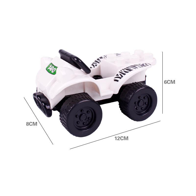 Yidu Large Particle Building Blocks: Motorcycle, Fire Truck, Airplane, Forklift Vehicle Toys