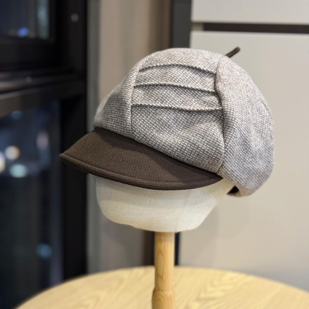 Korean Style Autumn and Winter Beret Hat for Women Versatile Octagonal Hat Small Head Circumference Painter Hat One Hat Multi Wear Forward Hat