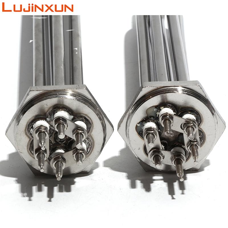 Lujinxun Full 304 Stainless Steel Water Heating Element 1 1/4" Electric Immersion Heater for Solar Water Tank 220V