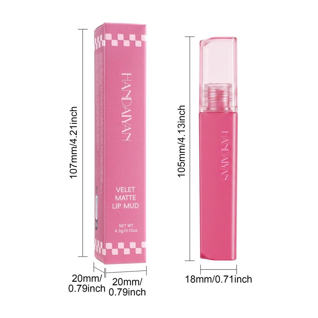 HANDAIYAN 6pcsVelvet Matte Lip Mud Set, Multi Use Lip & Cheek Tint Blush Waterproof Long Lasting Lipstick Cream, Lip Makeup for Daily Party Cosmetics