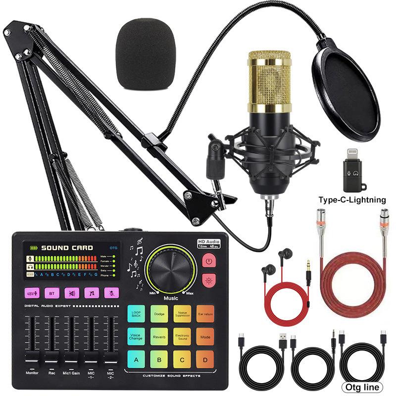 BM800 USB Microphone and Sound Card Set for Mobile, PC & Podcast with Headphones