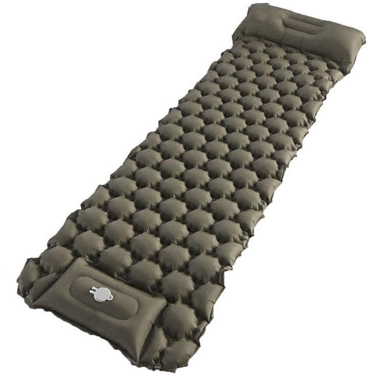 Camping Sleeping Pad Ultralight Camping Mat with Pillow Built-in Foot Pump Inflatable Sleeping Pads for Camping